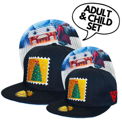 DAD&CHILD Set Christmas Creature - Black - Capiche Caps Black