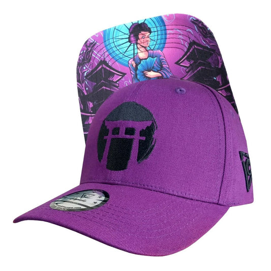 Purple Geisha Curved Cap - Purple - Capiche Caps Purple