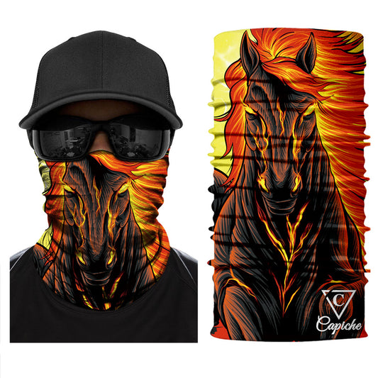 Aethon Biker Mask - Black/Orange - Capiche Caps Black