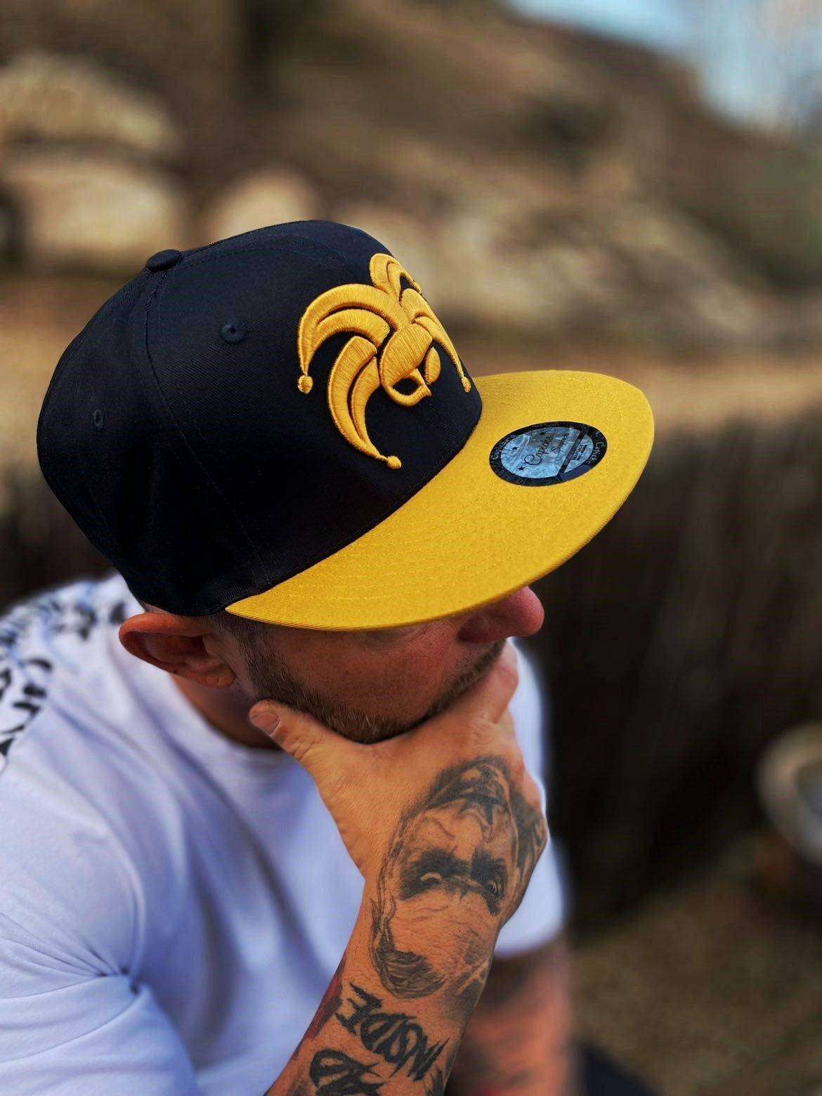 King Clown Snapback - Deep Blue/Yellow - Capiche Caps Clown