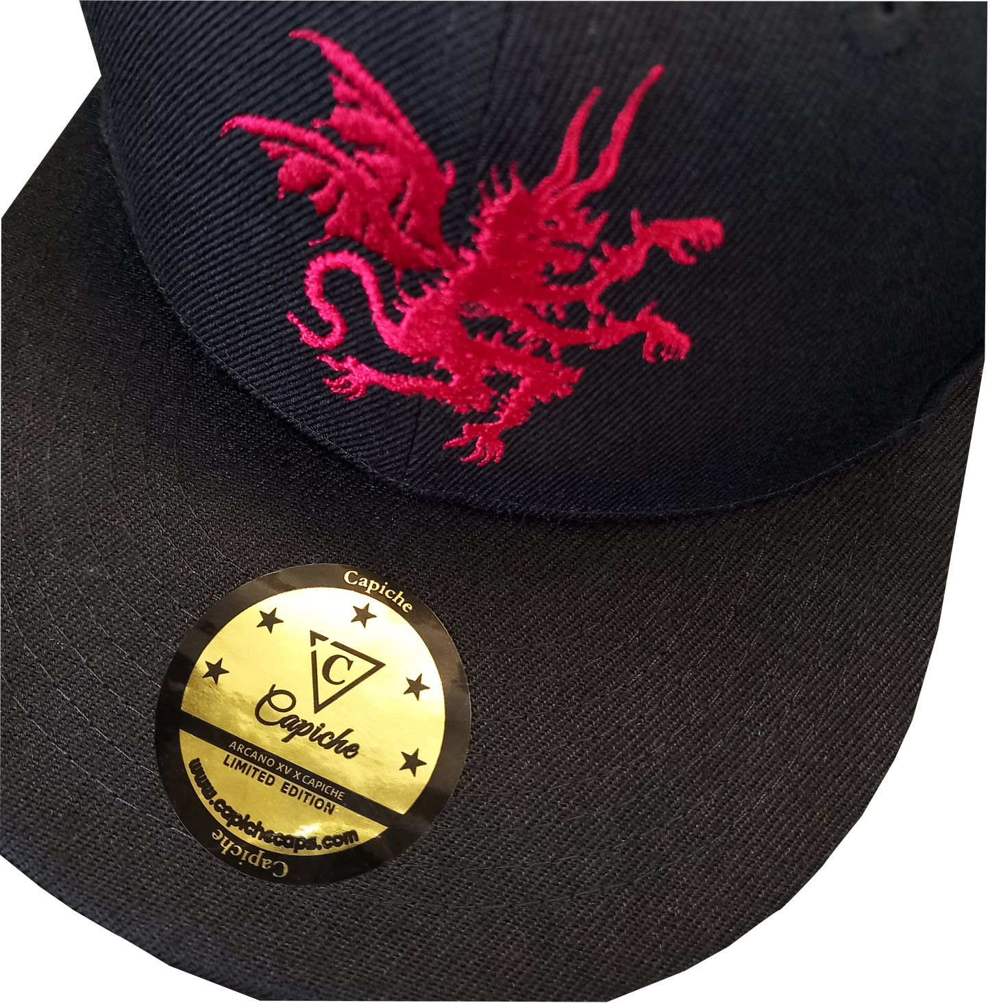 Arcano XV x Capiche Collab Snapback - Black/Red - Capiche Caps Black