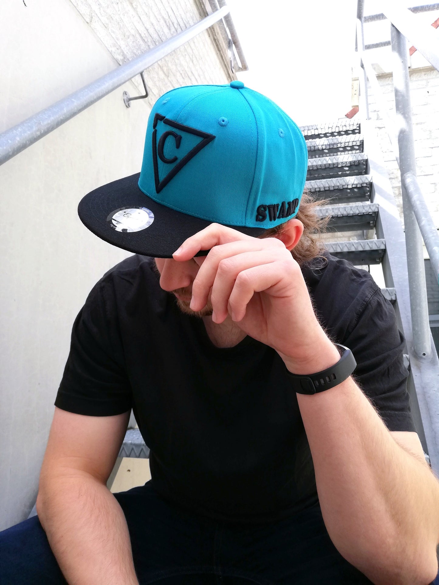 Crocodile Snapback - Blue/Black - Capiche Caps Black