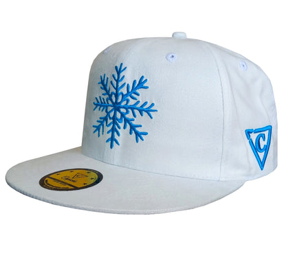 Snow Angels Snapback - White Suede - Capiche Caps Suede