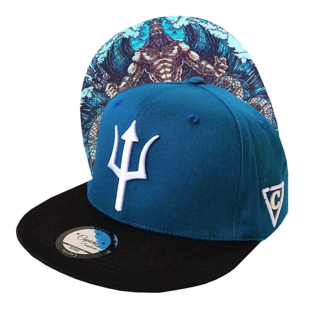 Poseidon Snapback - Blue/Black - Capiche Caps Black