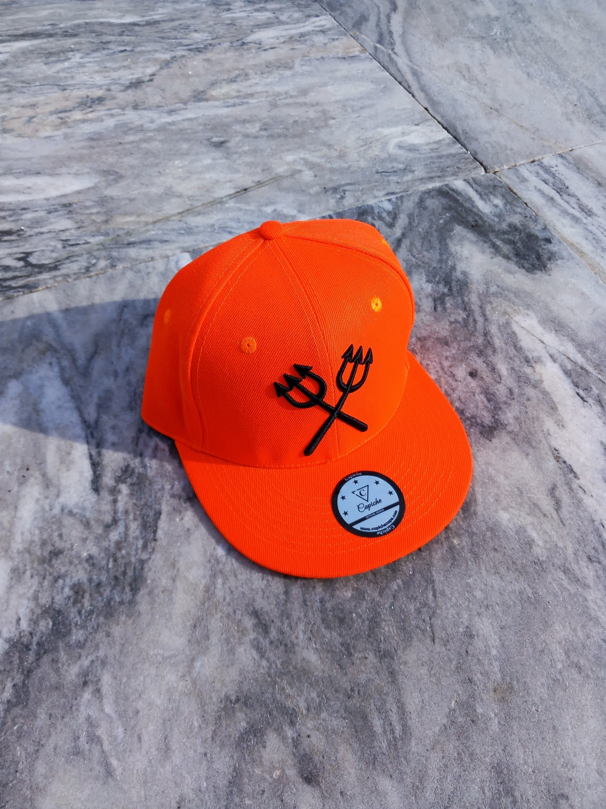 Devil's Gate Snapback - Neon Orange - Capiche Caps Orange