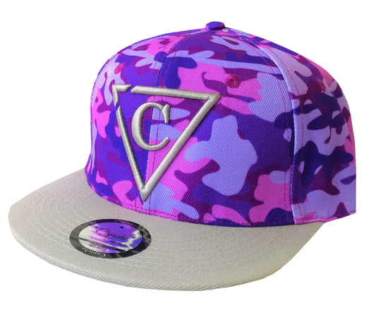 Purple Camo Snapback - Capiche Caps Purple