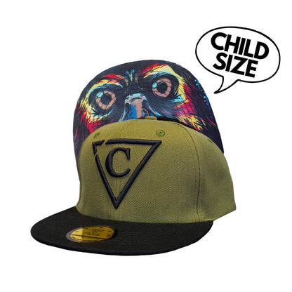 Mighty Eagle Snapback Child Size - Green/Black - Capiche Caps Black