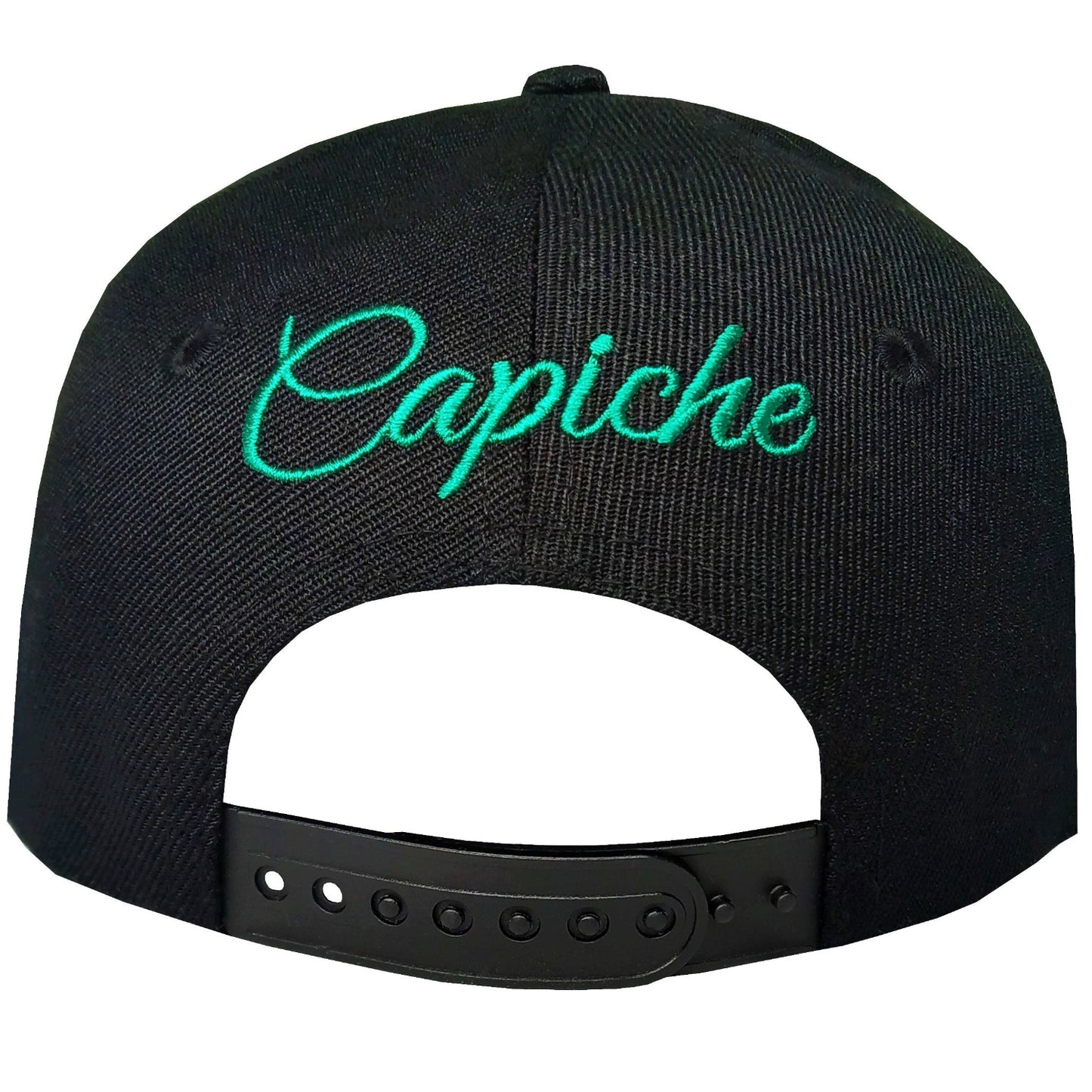 Gorra T-rex Snapback para niños, color negro y verde, de Capiche Caps Black