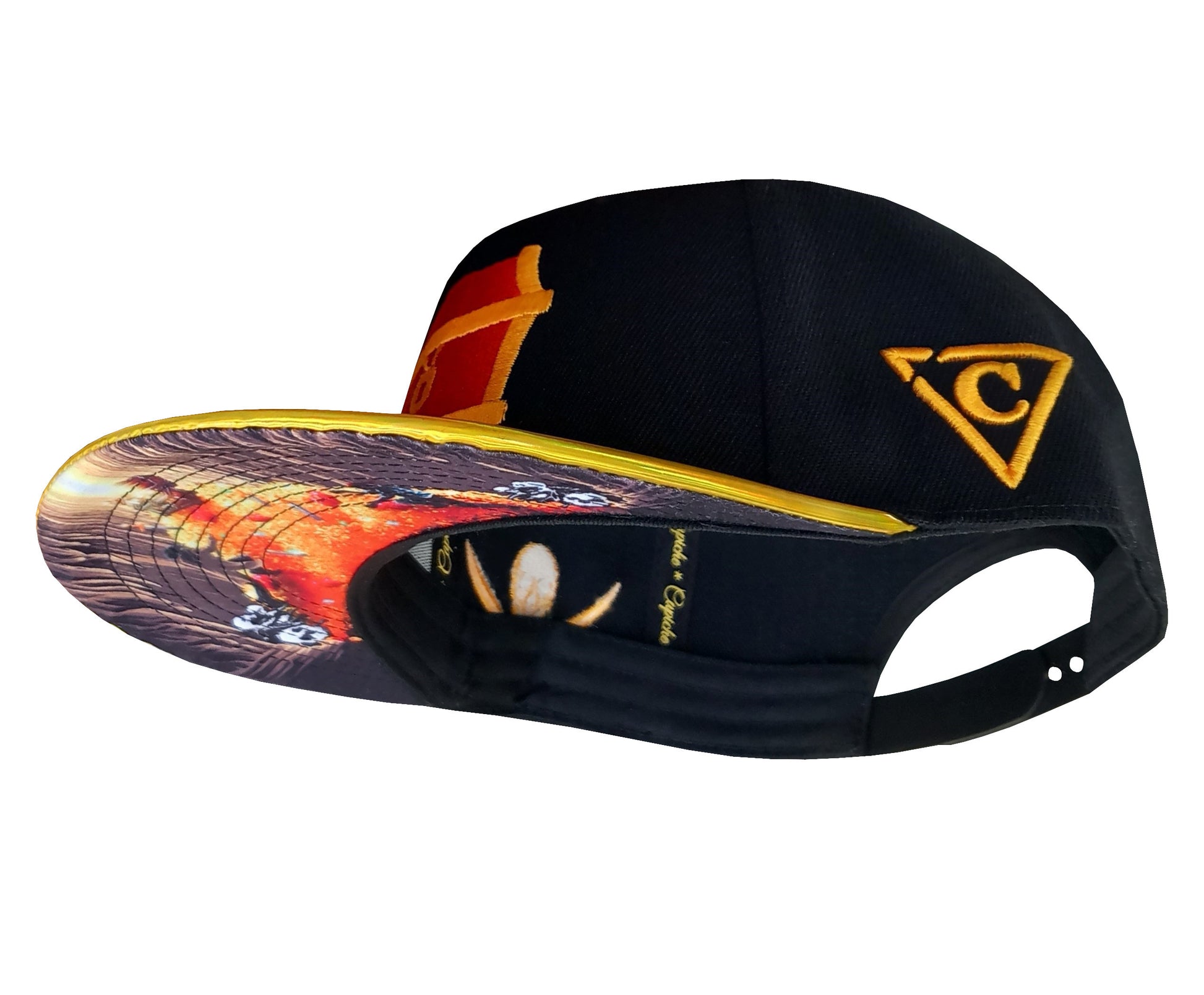 Go For Gold Snapback - Black/Gold Holographic - Capiche Caps Black