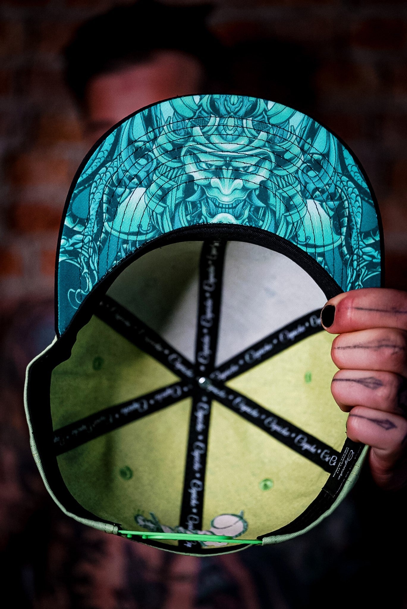 Green Samurai Snapback - COLOR-CHANGING - Capiche Caps Color-Changing