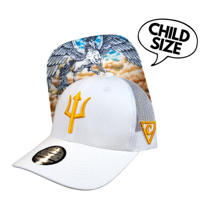 Pegasus Trucker Cap Child Size - White - Capiche Caps Children