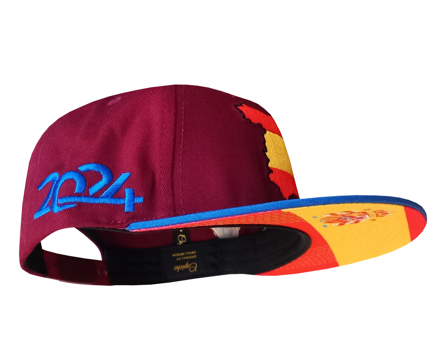 European Championship Spain Dark Red Snapback Baseball Cap Blue Brim (7).jpg