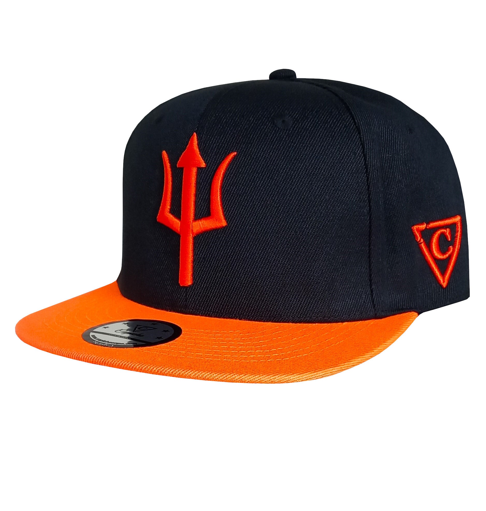 Black Orange Snapback Baseball Cap Aethon Capiche Caps (1).jpg