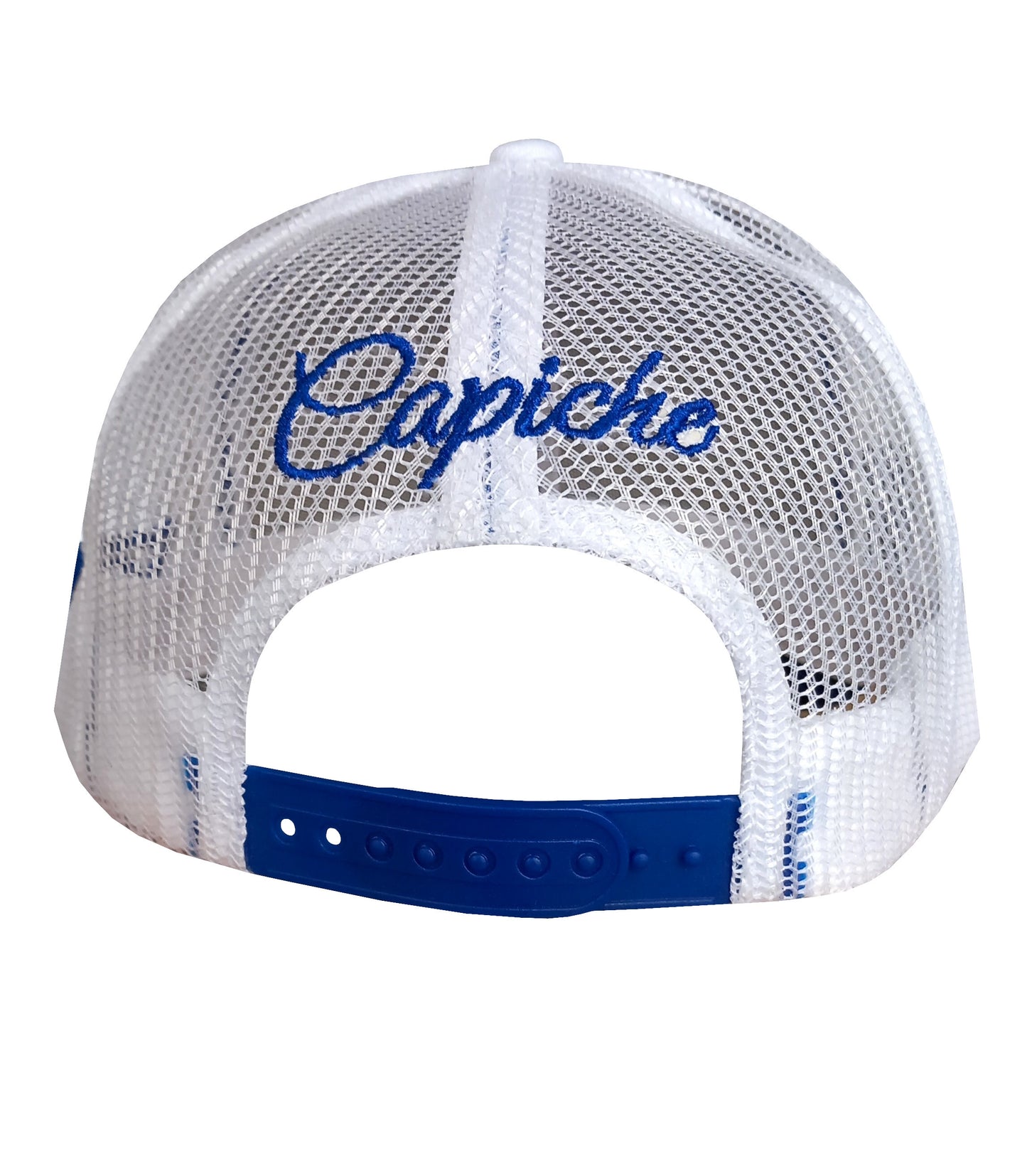 White Trucker Cap With Blue Brim Cycnus Greek Mythology From Capiche Caps (2).jpg