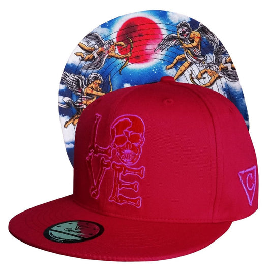 Valentine Snapback - Burgundy Red - Capiche Caps Limited Edition