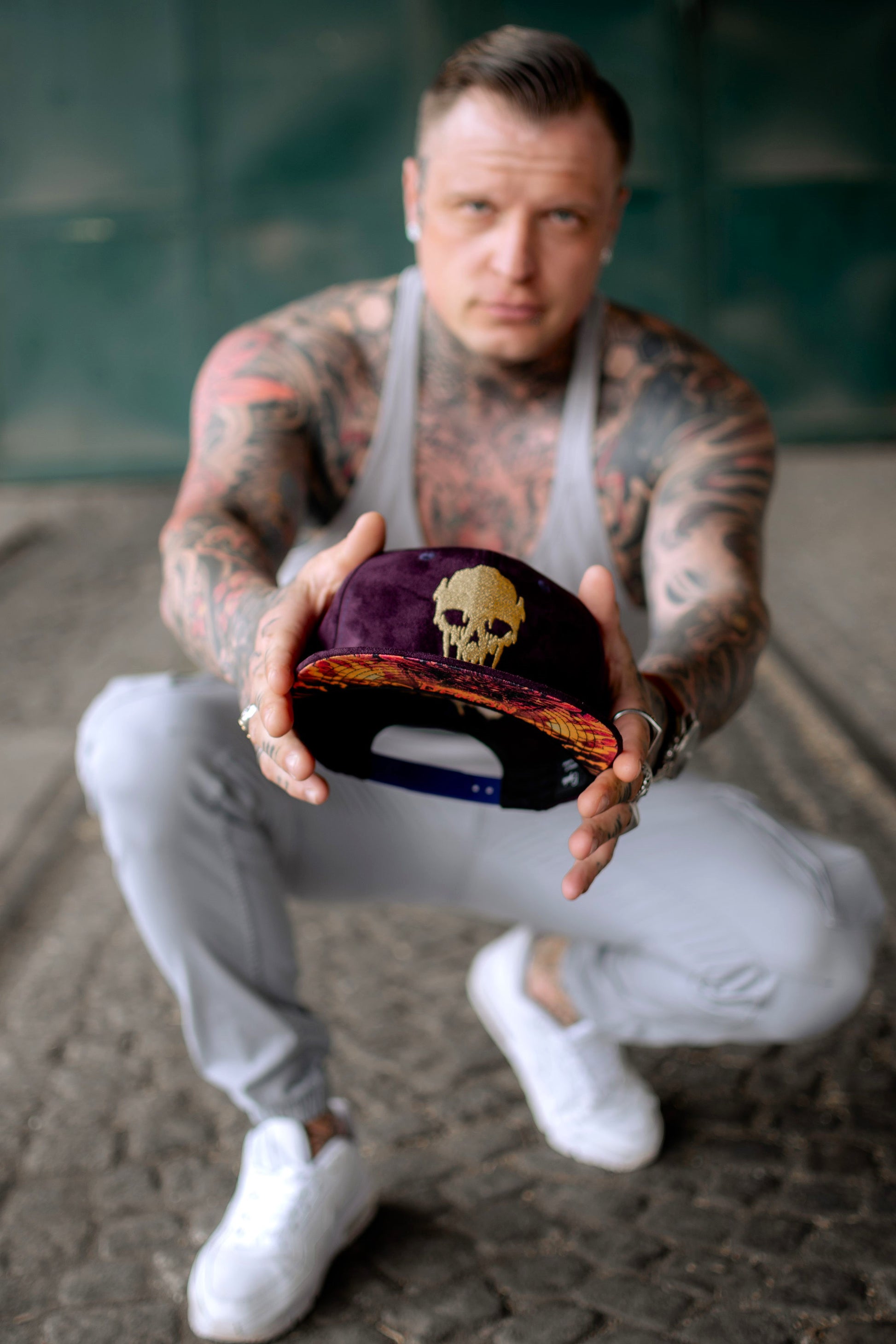 Demon Snapback - Purple Suede & Golden Thread - Capiche Caps Best Sellers