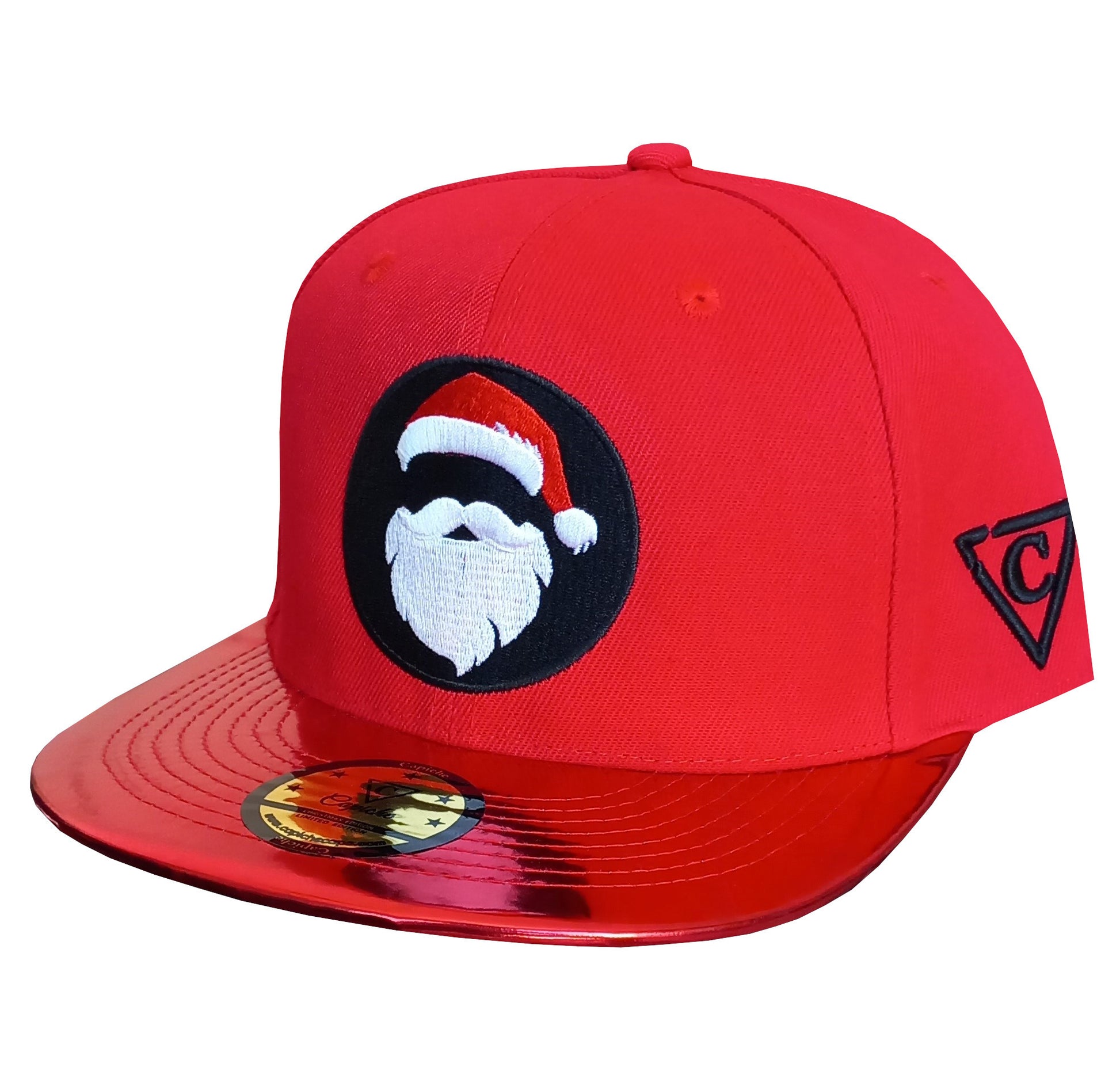 Santa's List Snapback - Red/Metallic - Capiche Caps Limited Edition