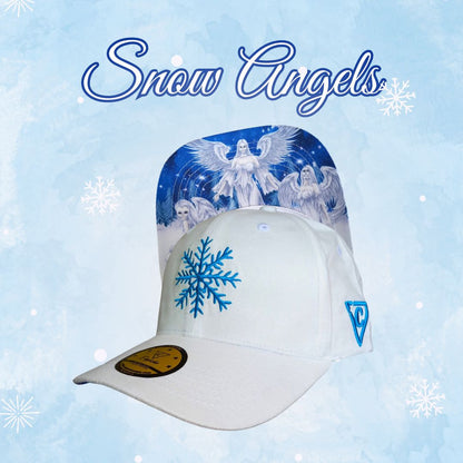 Snow Angels Curved Cap - White Suede - Capiche Caps Suede