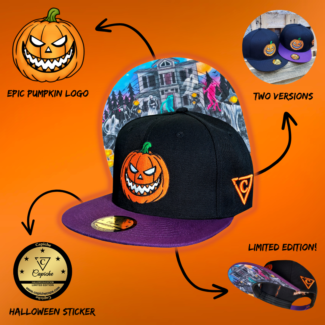 LIMITED Halloween 2023 Snapback - Black/Purple - Capiche Caps Purple