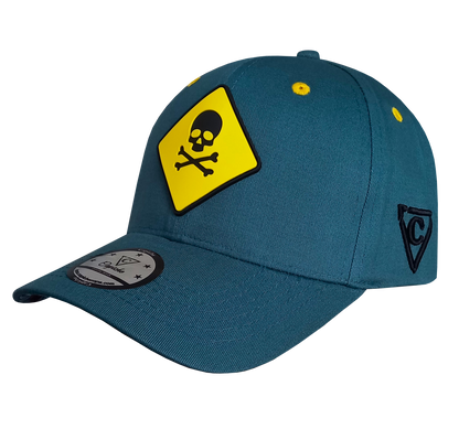 Mayday Curved Cap - Blue & Yellow Rubber - Capiche Caps Rubber