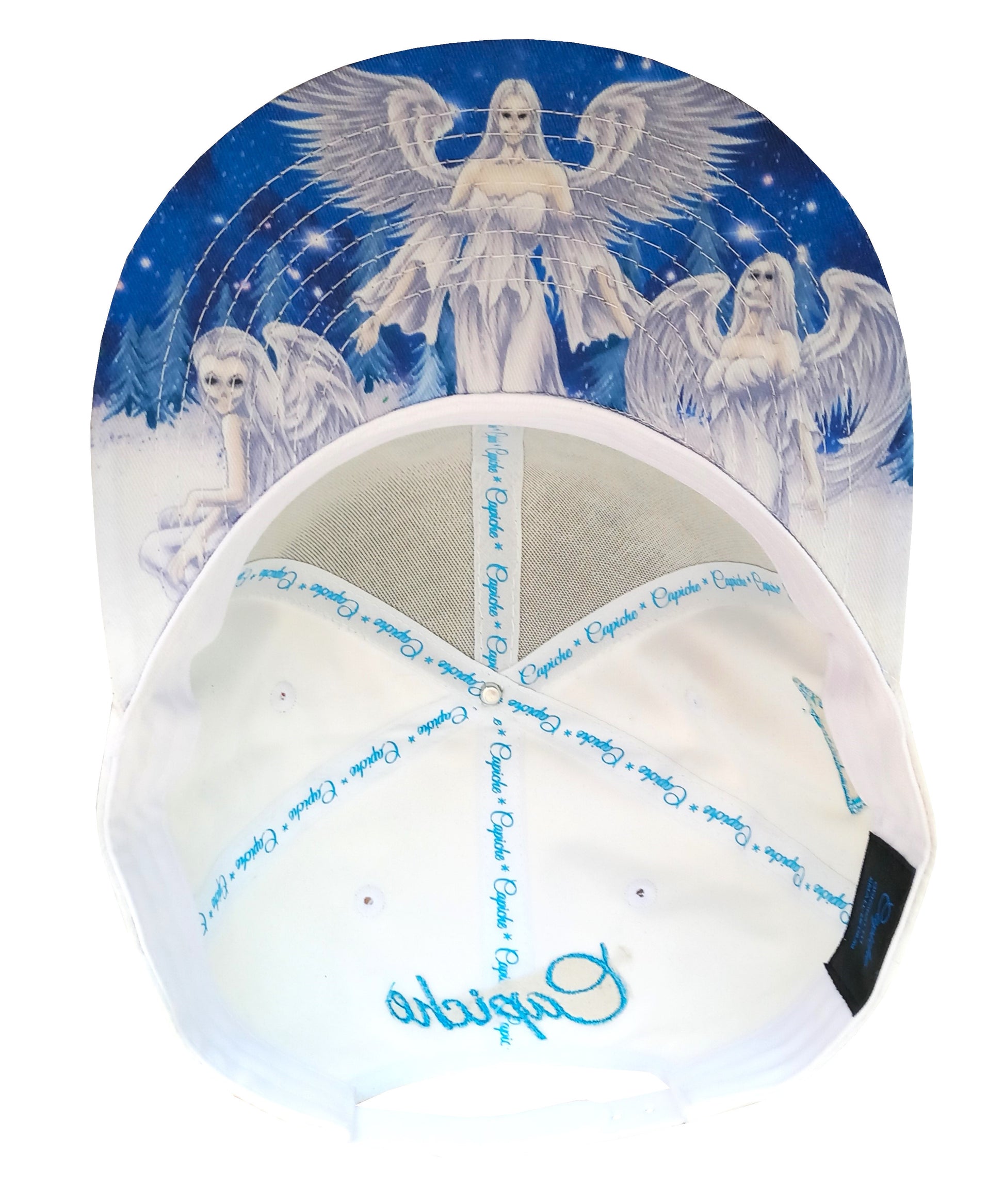 Snow Angels Snapback - White Suede - Capiche Caps Suede