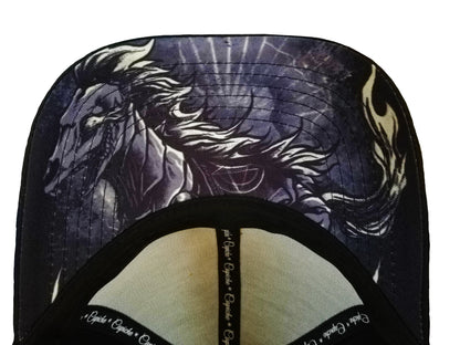 Immortal Horse Curved Baseball Cap - Black - Capiche Caps Black