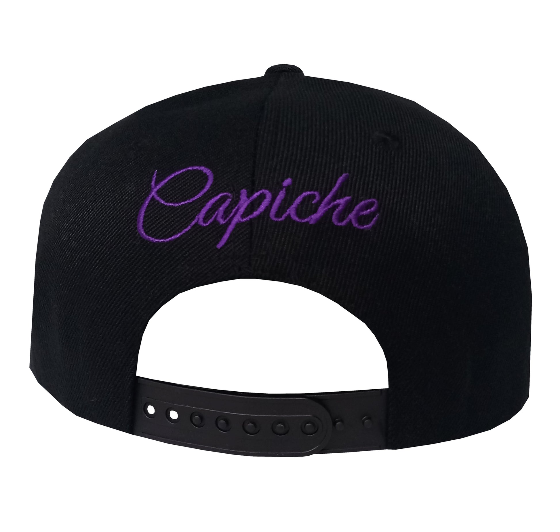 Angels of Death Snapback - Black/Purple Suede - Capiche Caps Purple