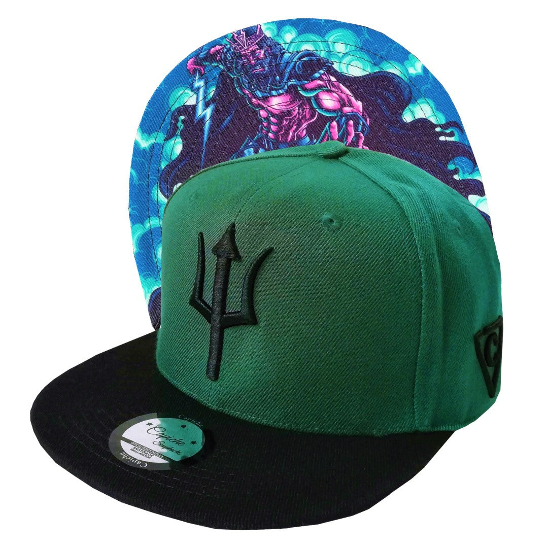 Zeus Snapback - Green/Black - Capiche Caps Black