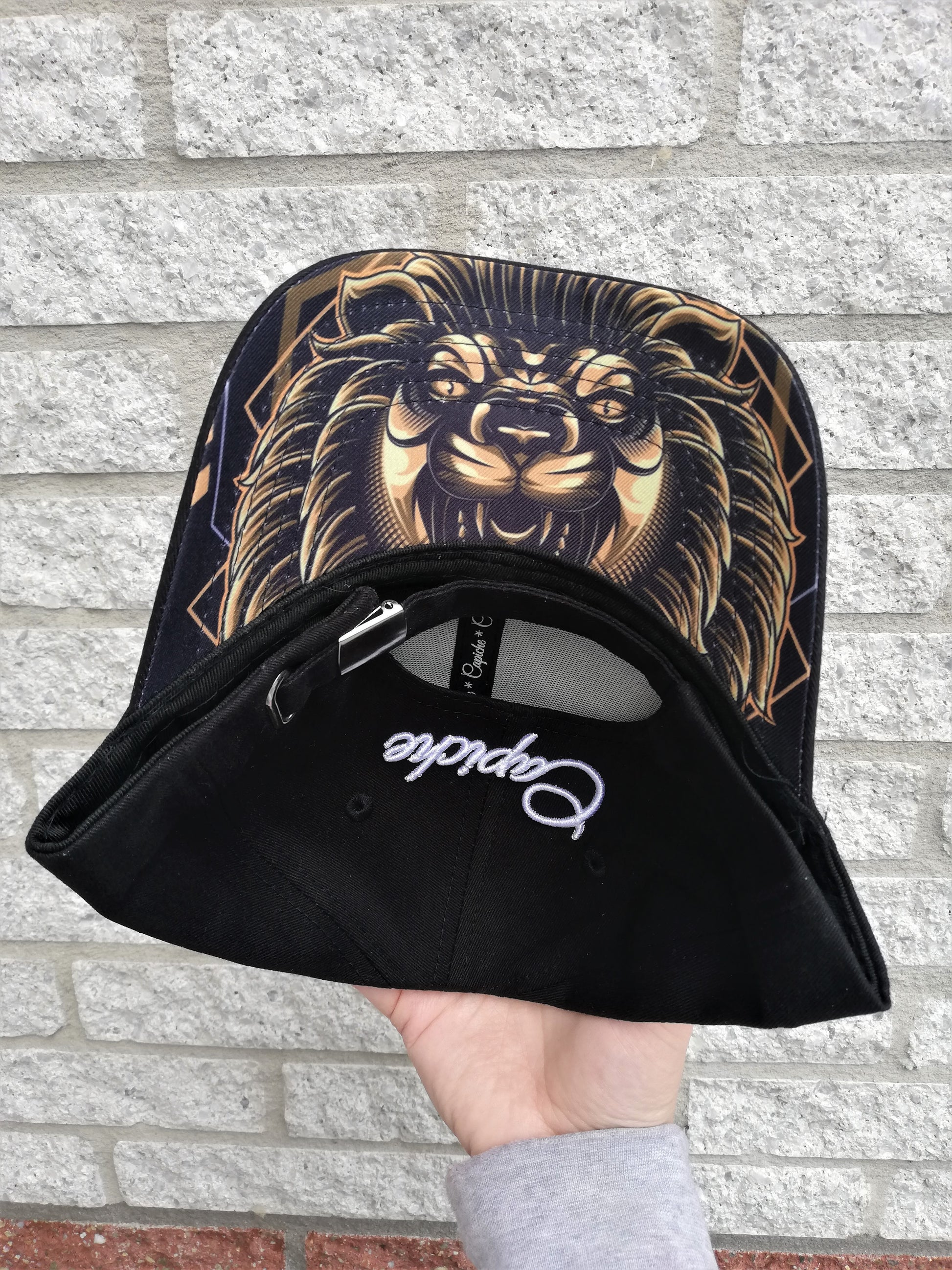 Mighty Lion Curved Baseball Cap - Black - Capiche Caps Curved Cap