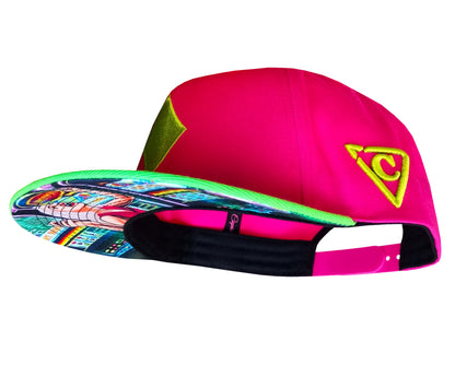 Jackpot Snapback - Neon Green/Neon Pink - Capiche Caps Casino