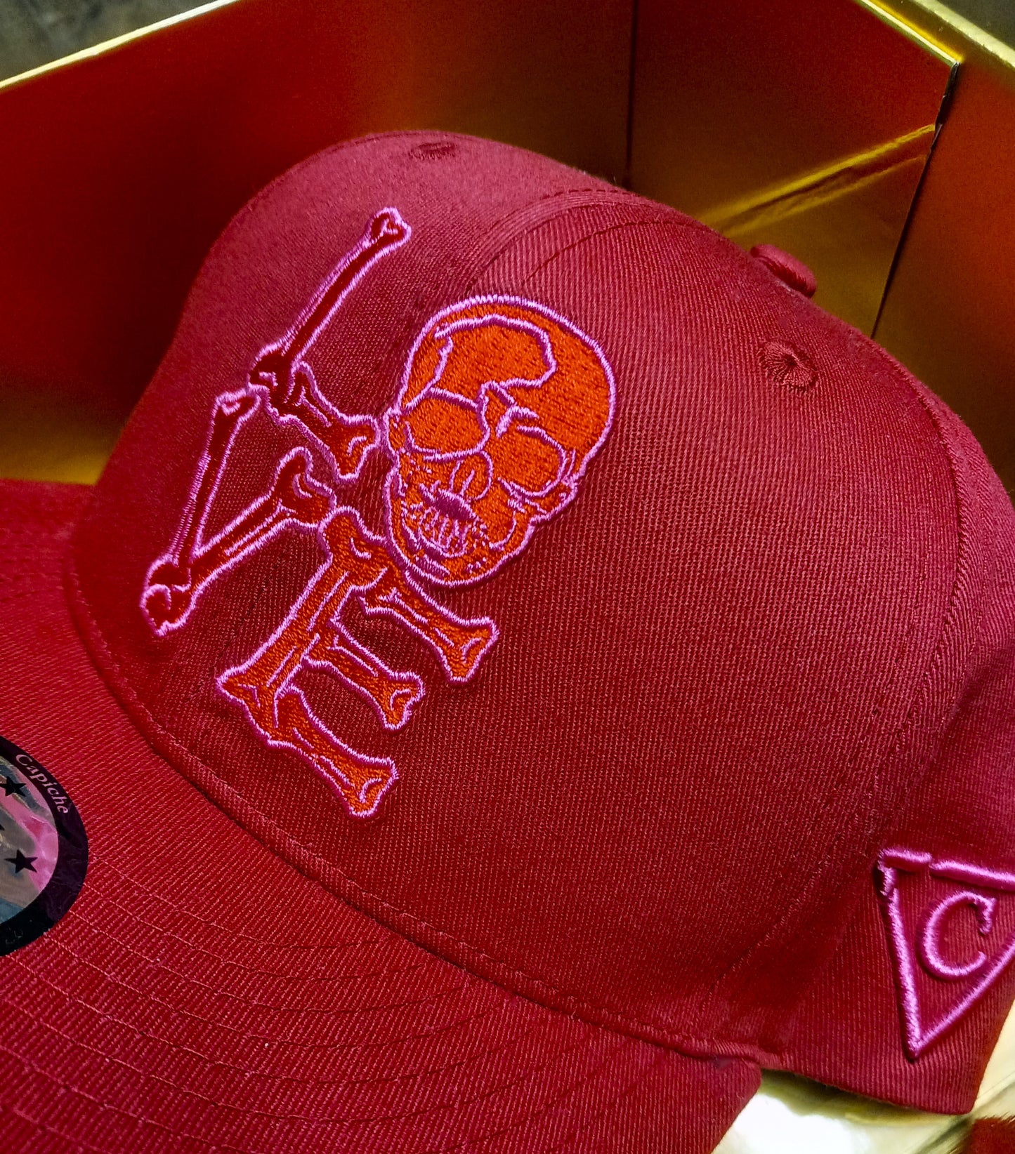 Valentine Snapback - Burgundy Red - Capiche Caps Limited Edition