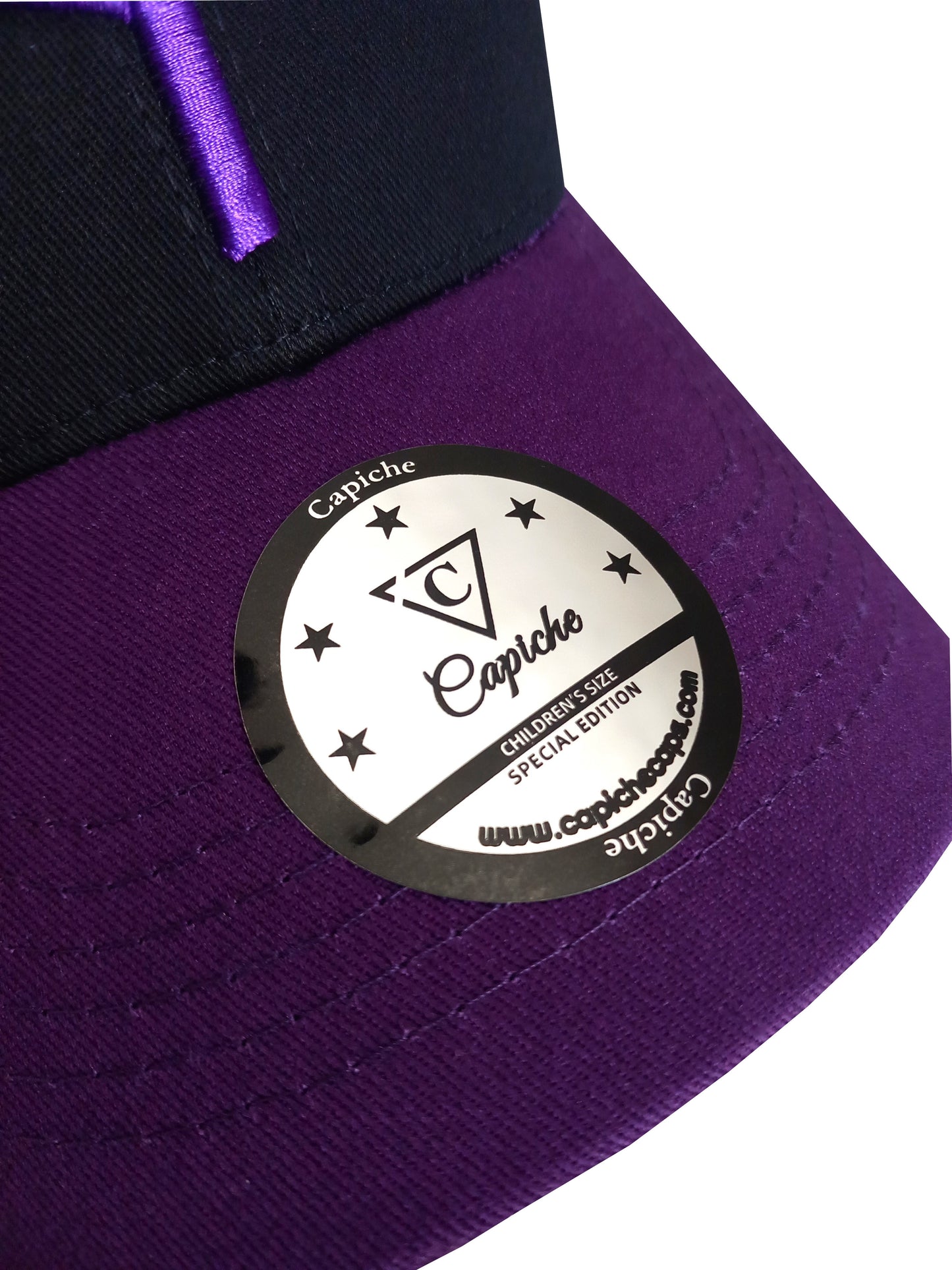 Hydra Curved Cap Child Size - Black/Purple - Capiche Caps Purple