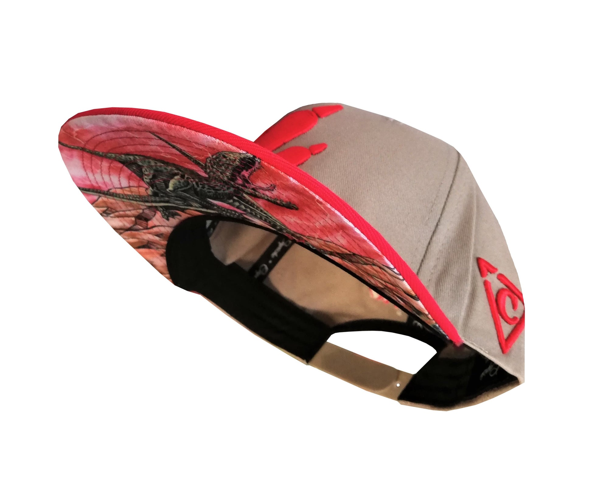 Dimorphodon Snapback - Beige/Red - Capiche Caps Pre-Historic