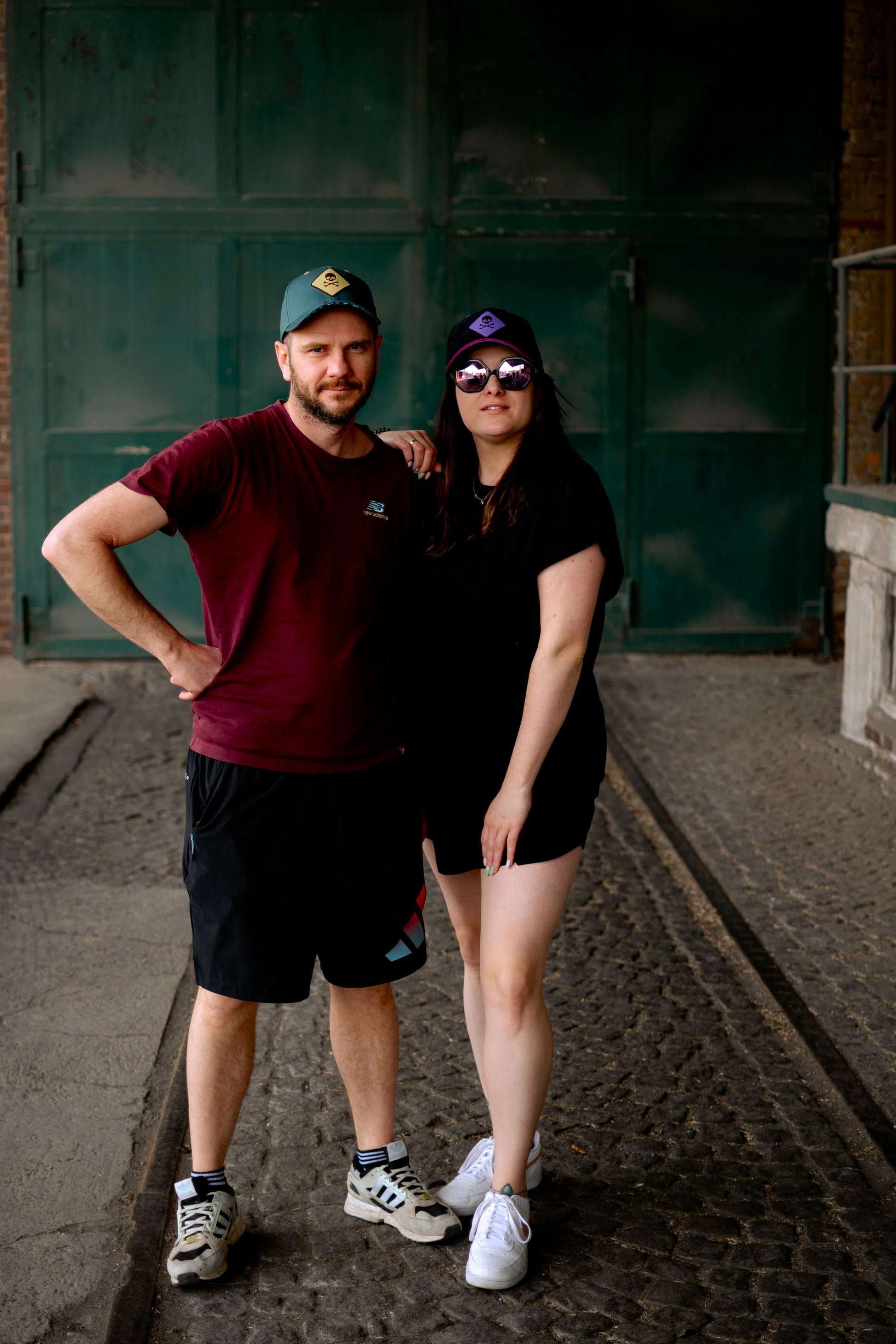 Purple Volcano Curved Cap - Black Fleece/Pink - Capiche Caps Black