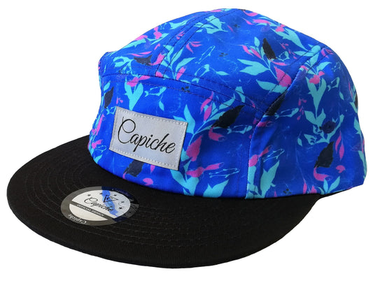 Blue Fish 5-Panel Cap - Blue/Black - Capiche Caps 5-Panel