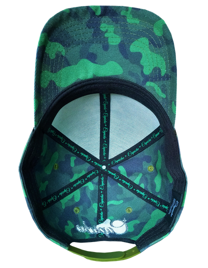 Green Camo Curved Cap - Green/Black Metallic - Capiche Caps Black