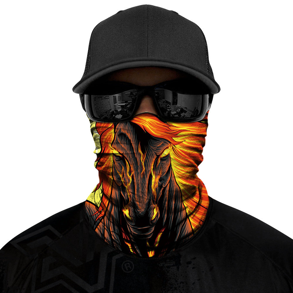 Aethon Biker Mask - Black/Orange - Capiche Caps Black