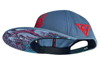 Rats Snapback - Grey/Red - Capiche Caps Snapback