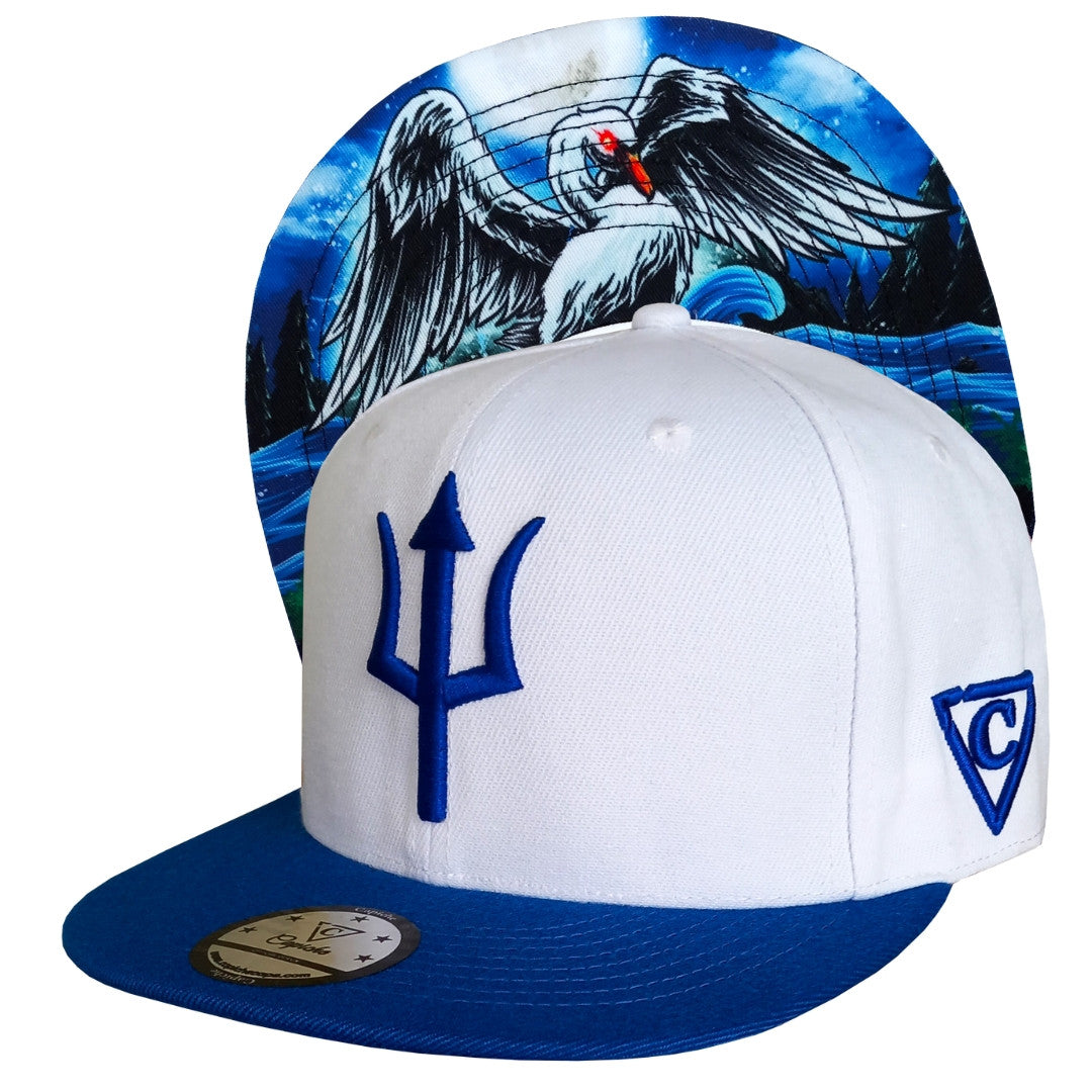 Cycnus Snapback - White/Blue - Capiche Caps Snapback