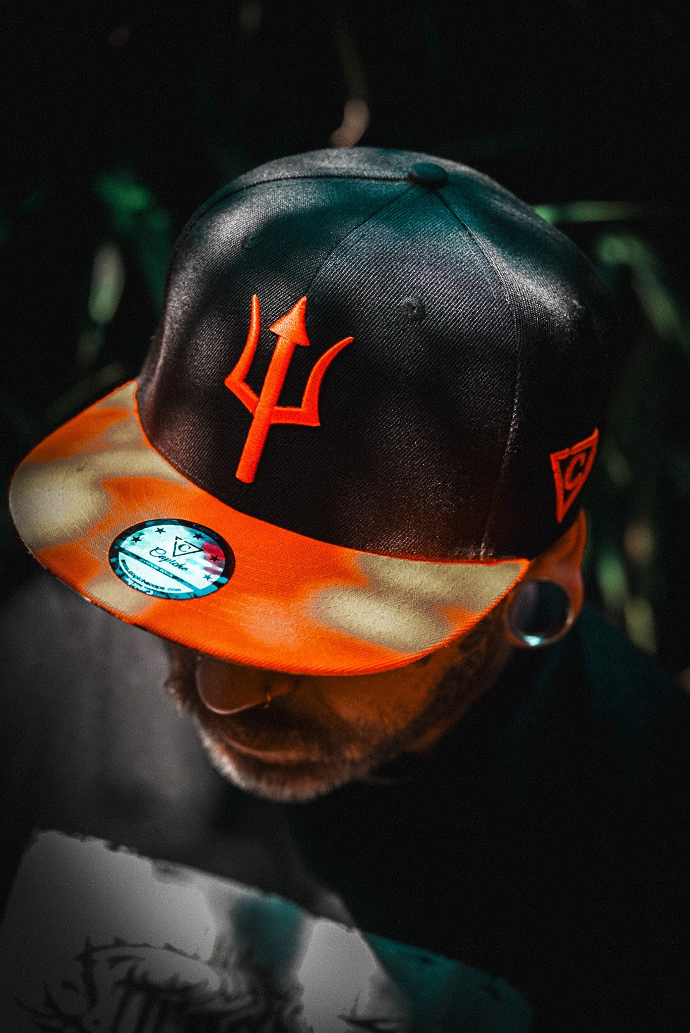 Black Orange Snapback Baseball Cap Aethon Capiche Caps (7).jpg