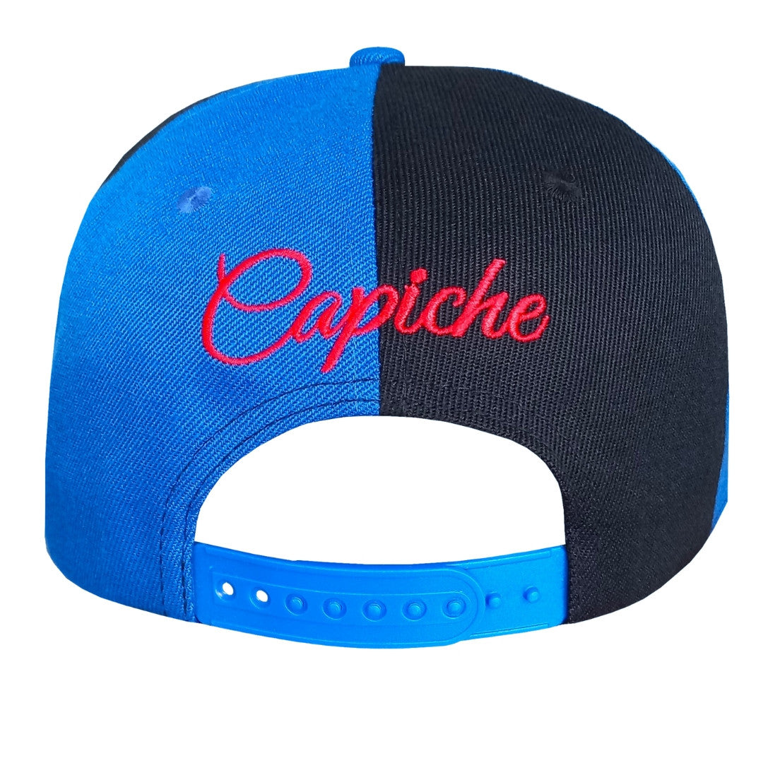 Snapback Half Blue Half Black Colored Panels 50 50 Odin Norse Mythology (2).jpg