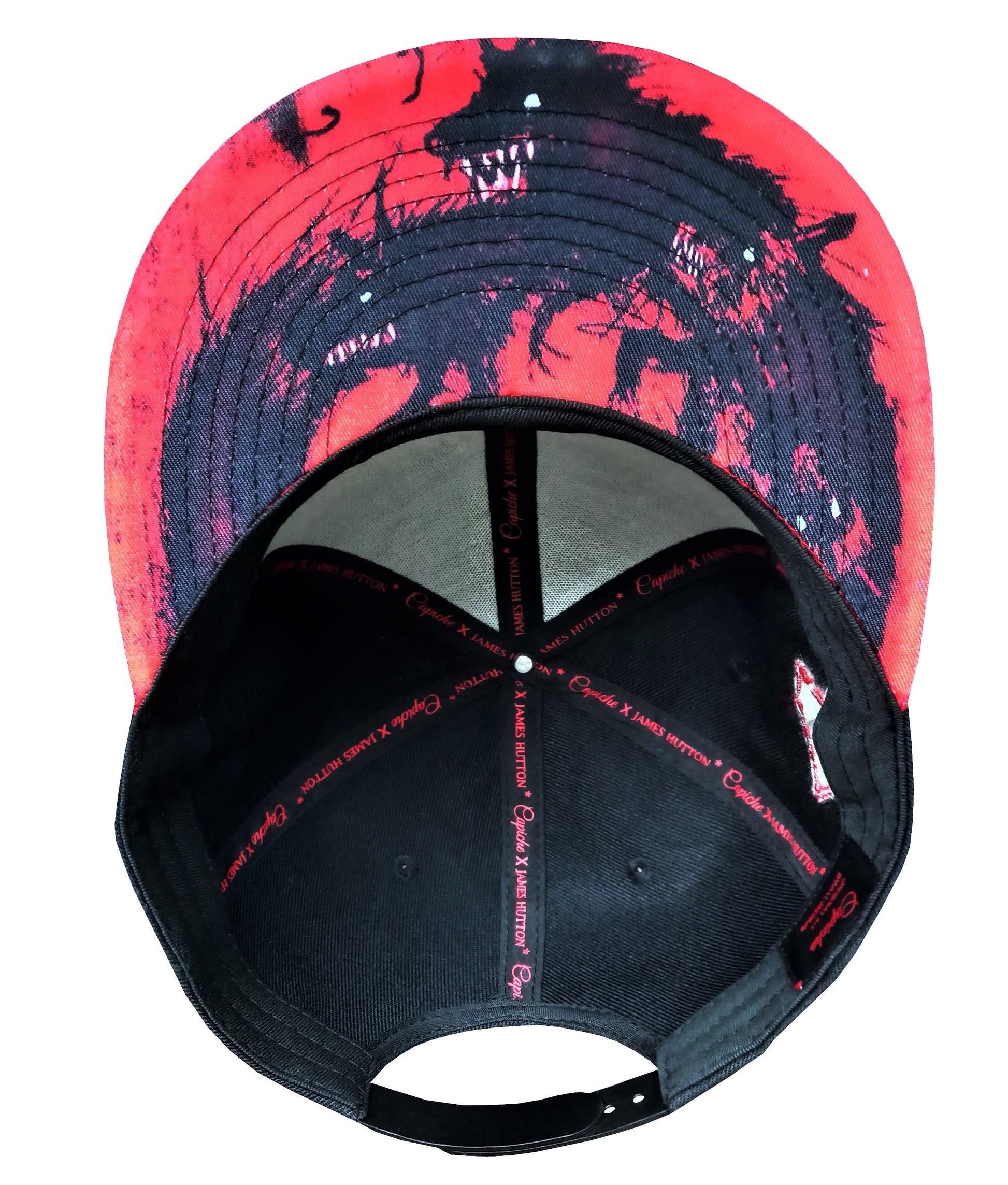 James Hutton x Capiche Collab Snapback - Black/Red - Capiche Caps Black