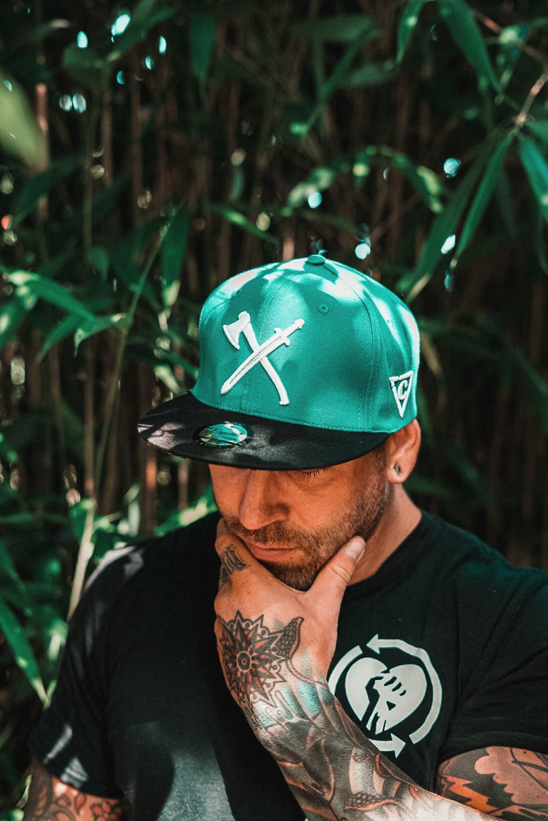 Viking 2 Snapback - Green/Black - Capiche Caps Black