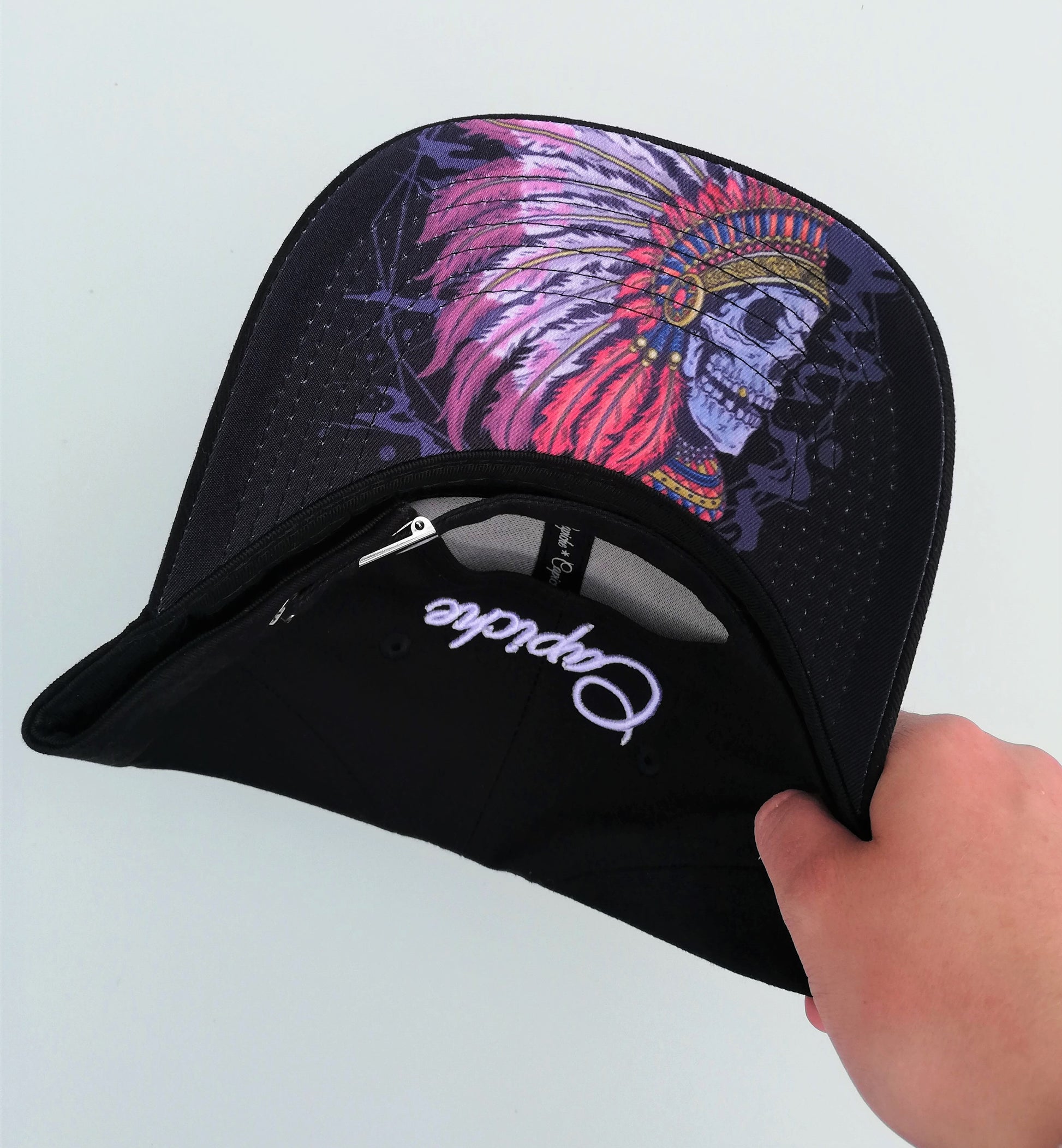 Dead Chief Curved Baseball Cap - Black - Capiche Caps Curved Cap