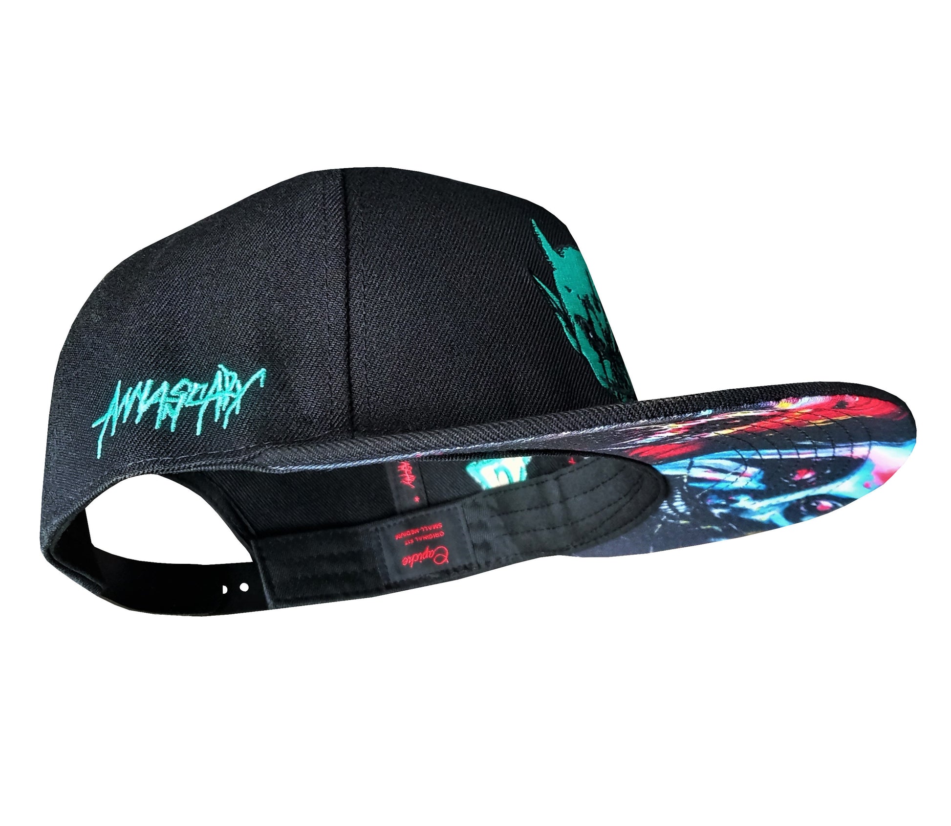 Anna Scary x Capiche Collab Snapback - Black/Mint - Capiche Caps Black