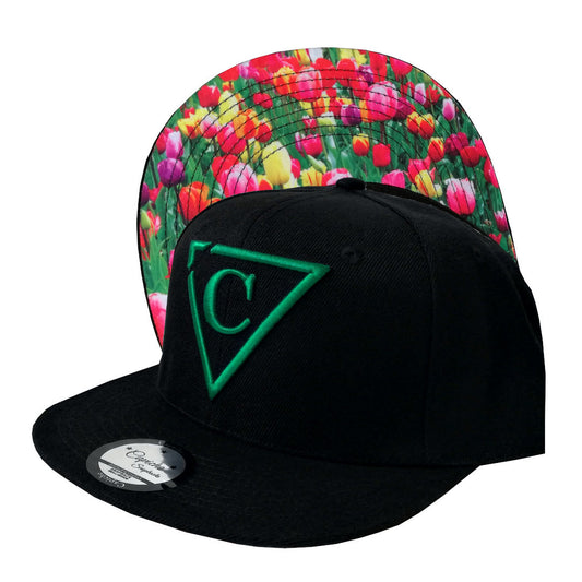 Tulip Field Snapback - Black - Capiche Caps Snapback