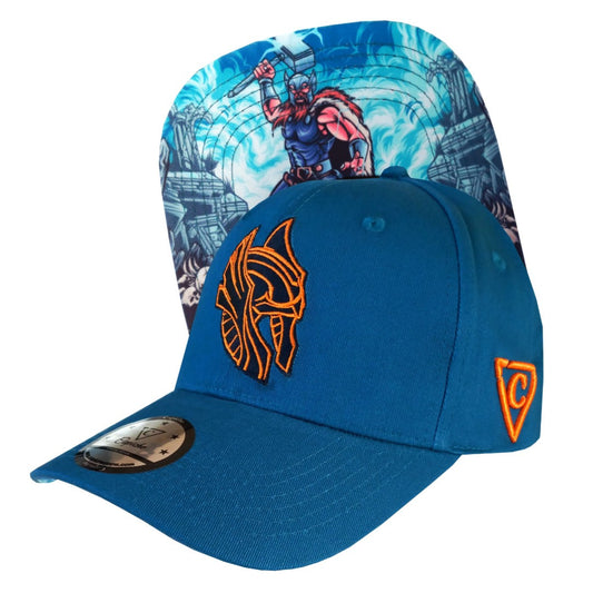 Thor Curved Baseball Cap - Blue - Capiche Caps Norse Mythology