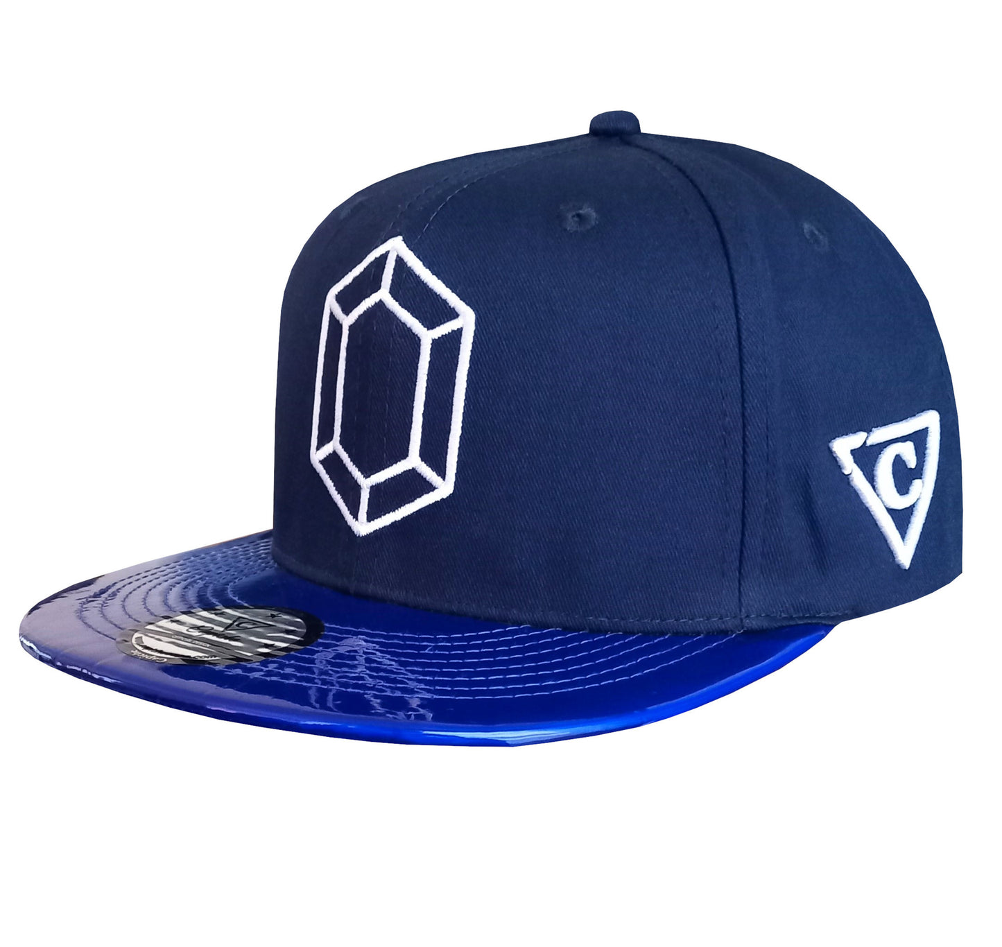 Sapphire Snapback - Blue Holographic Brim - Capiche Caps Holographic