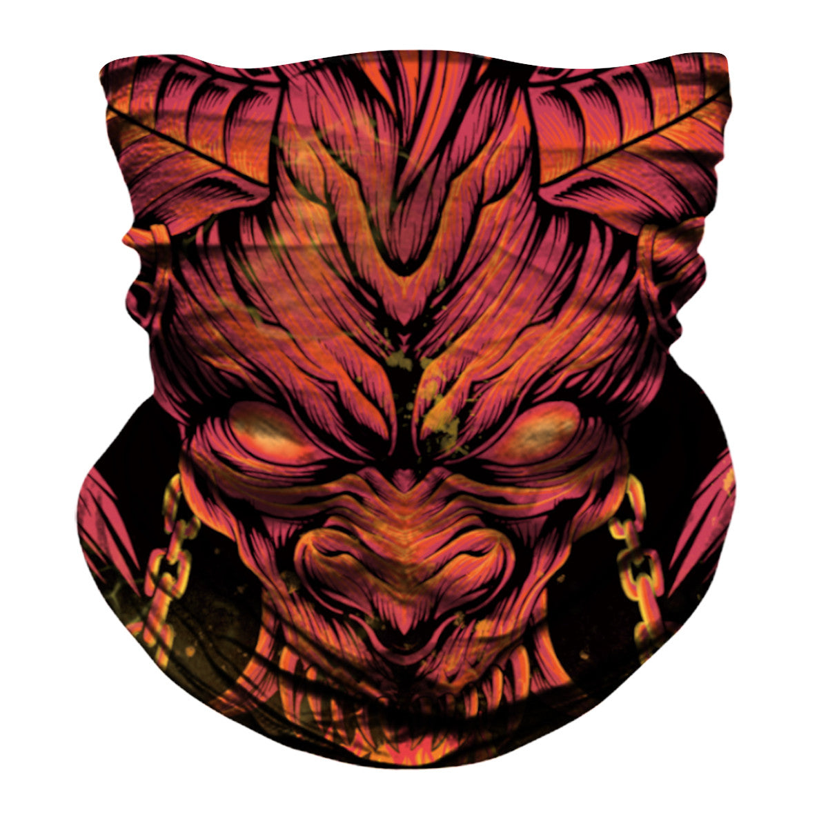 Demon Biker Mask - Orange - Capiche Caps Biker Mask