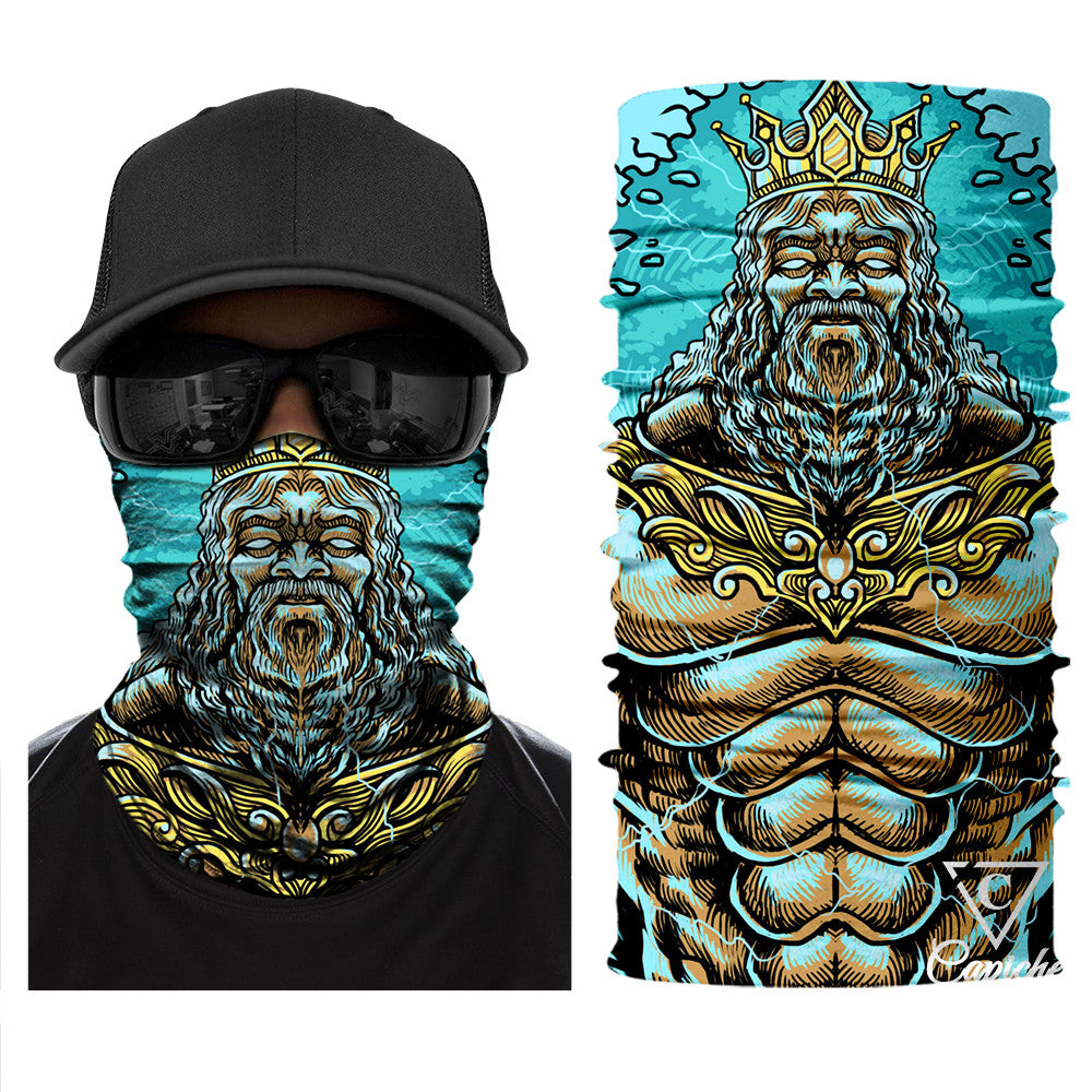 Poseidon Biker Mask - Blue - Capiche Caps Biker Mask